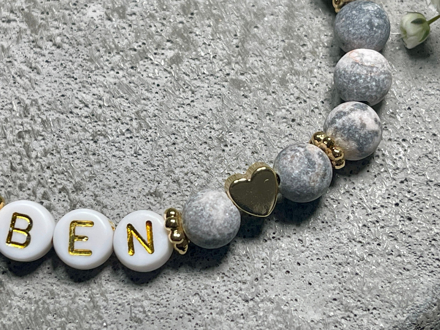 Armband Name Zebra Jaspis gold -  Herz echt Vergoldet - Geschenk Schwangerschaft Baby Geburt Mädchenarmband Lieblingsmensch Mama