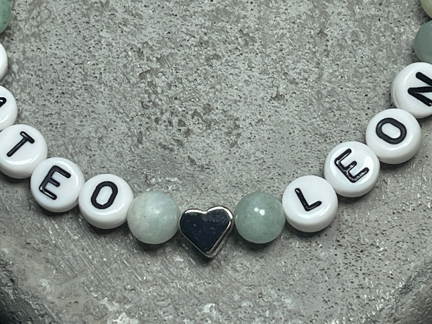 Armband Rosenquarz Mama und Kindername - Herz echt Platiniert - Geschenk Schwangerschaft Baby Geburt Mädchenarmband - personalisierbar