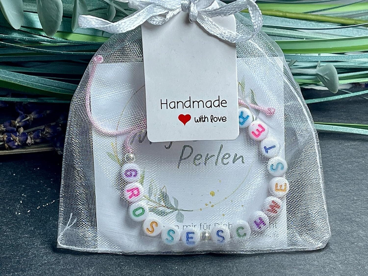 Armband Grosse Schwester Bunt Makramee Edelstahl - Geschenk Schwesterherz kleiner Bruder Kinderarmband Geburt Geschwisterkind Wunschfarbe