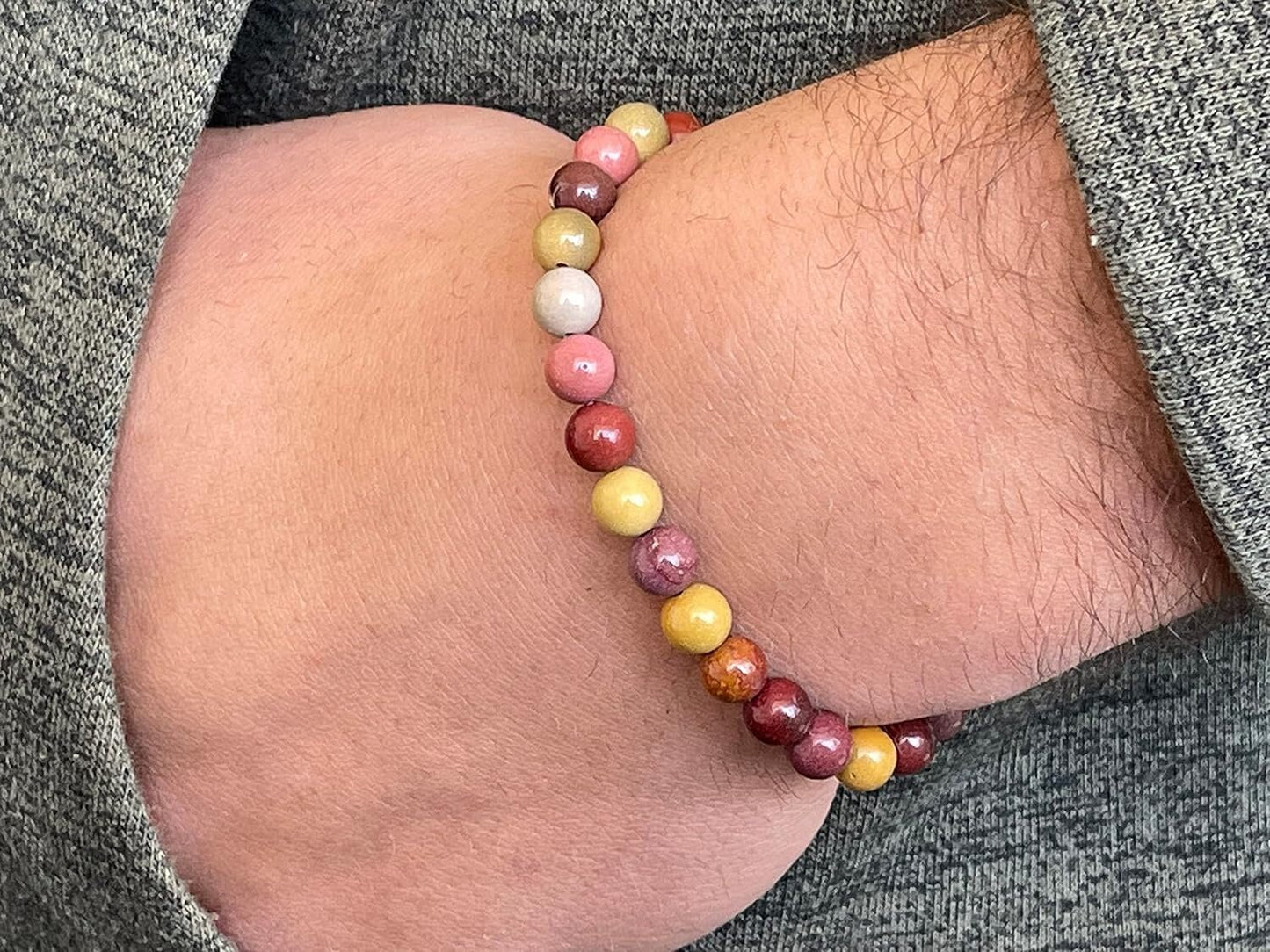 Armband  Mookait echter Naturstein mit Herz DQ - Silber Gold Roségold Gunmetal - spirituelles Armband - Geschenk Liebe Glück Freundin
