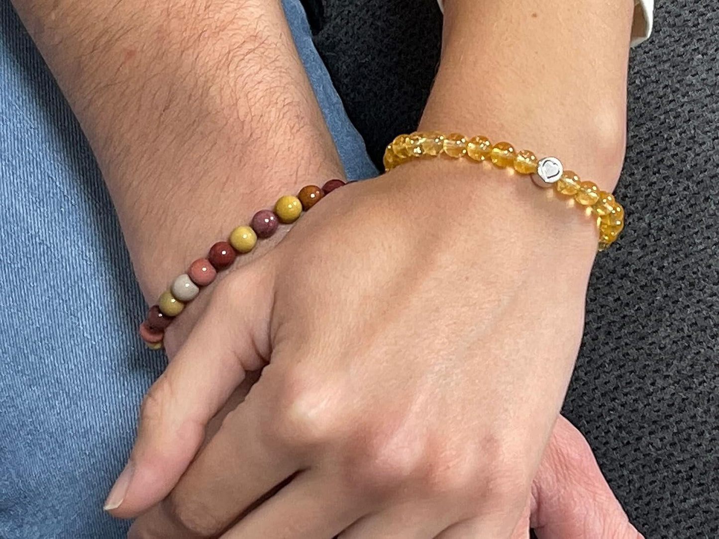 Armband  Mookait echter Naturstein mit Herz DQ - Silber Gold Roségold Gunmetal - spirituelles Armband - Geschenk Liebe Glück Freundin