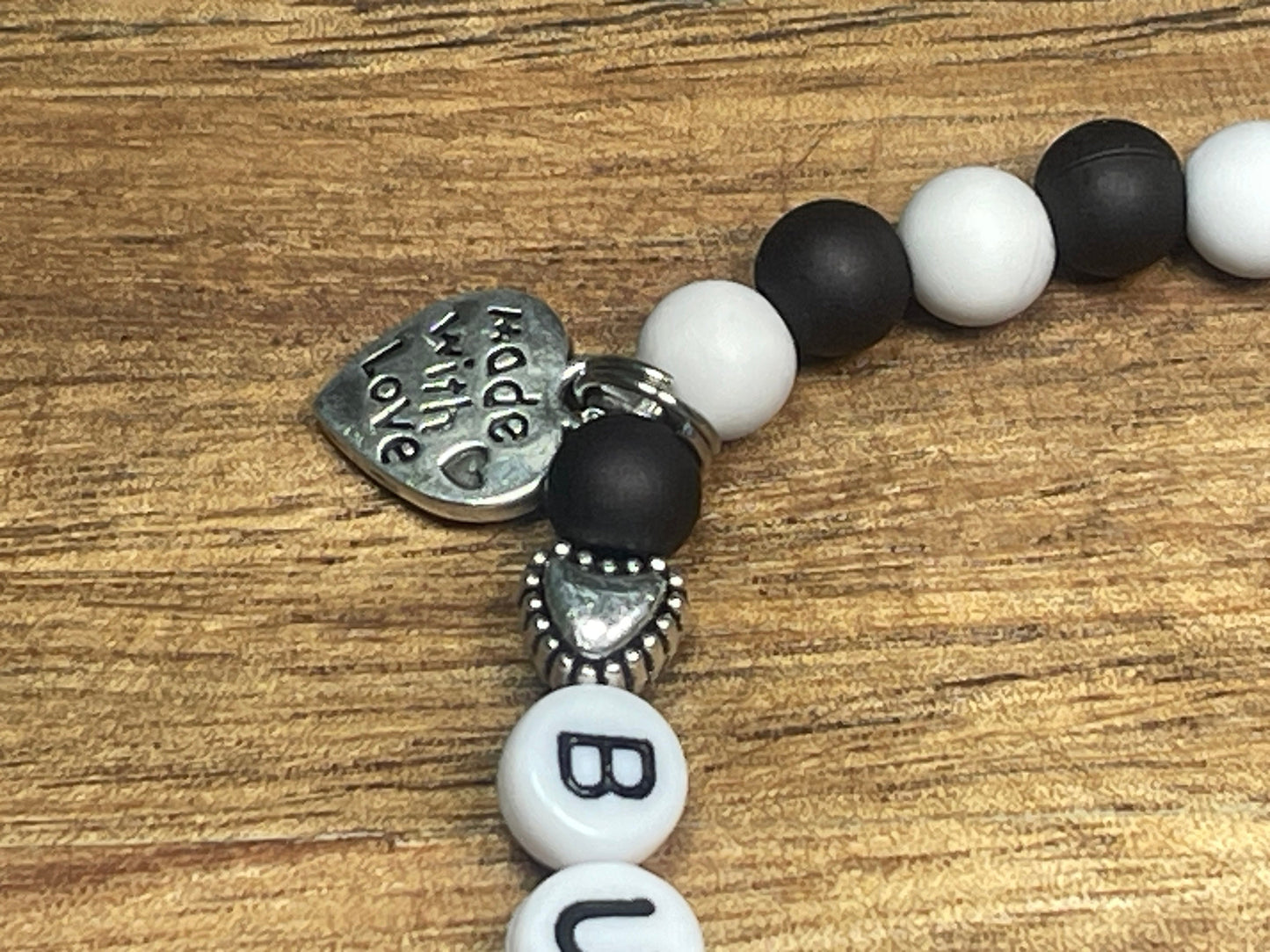 Kinderarmband Schwarz Grau - Geschenk für Jungen Kinderarmband Namensarmband - Geburtstagsgeschenk - Farben wählbar individualisierbar