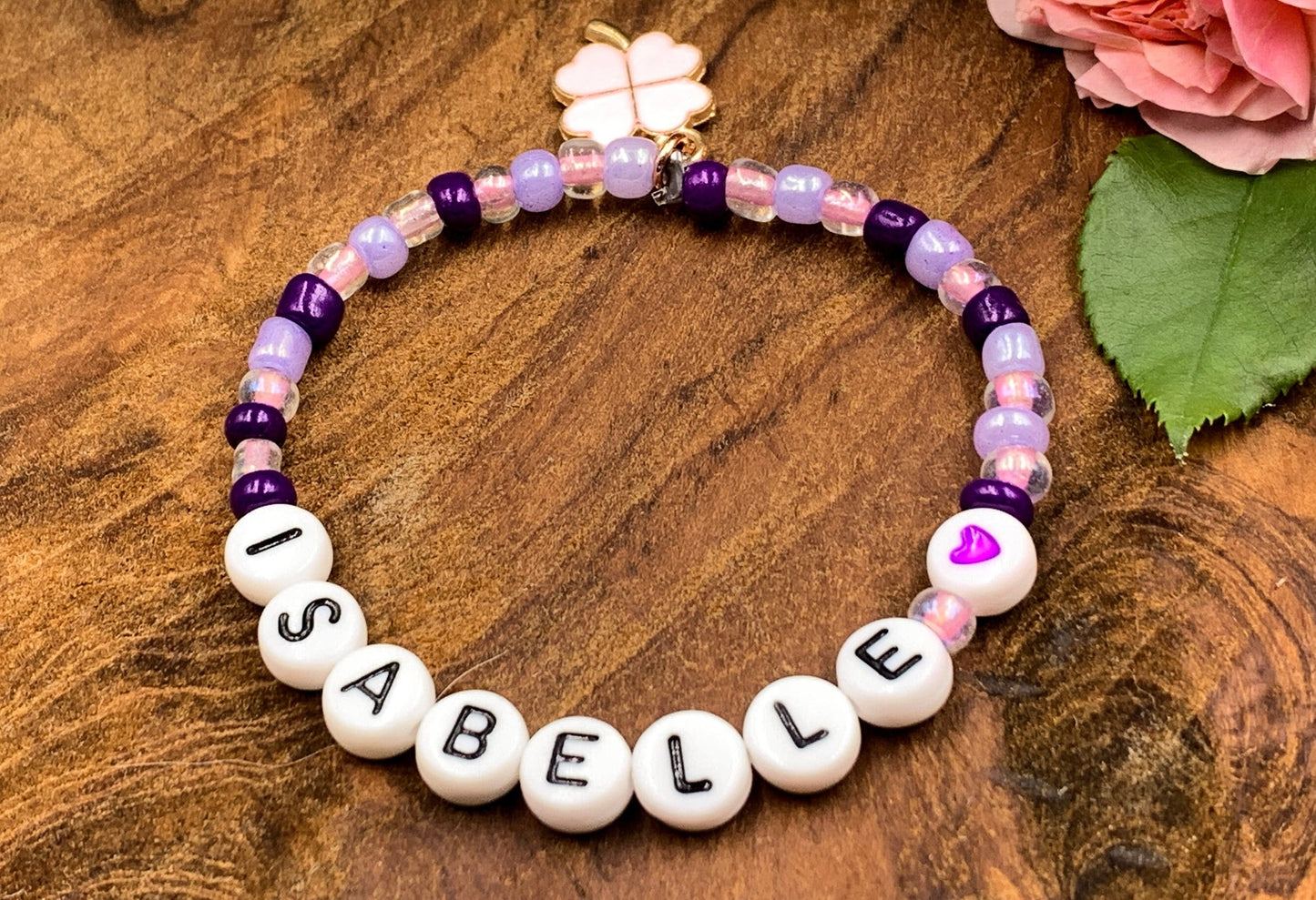 Armband Name Pink Rosa Rocailles Perlen - Geschenk Mädchen Namensarmband Lieblingsmensch Kinderarmband Lieblingsmensch - personalisierbar
