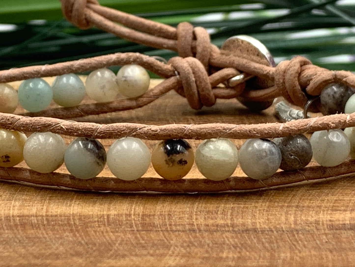 Wickelarmband Amazonit Bohoarmband - Amazonit Perlenarmband - Amazonitarmband - Edelstein wählbar - Amazonitarmband Engelsflügelcharms - Lieblingsarmband