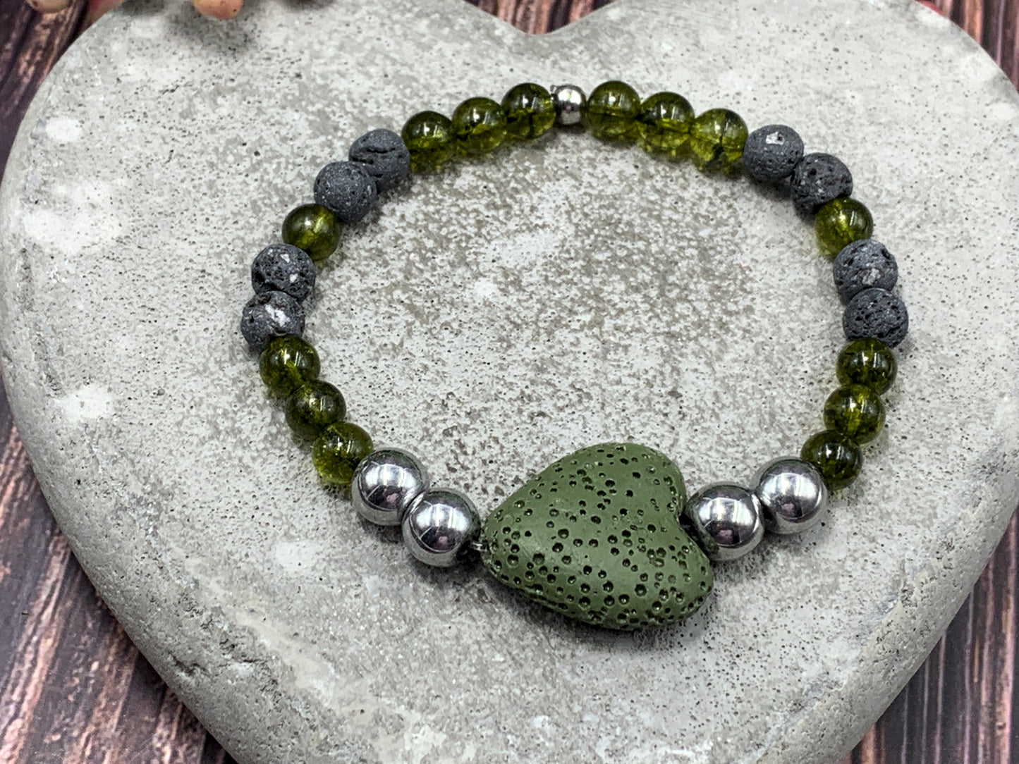 Armband Diffuser Peridot Lava Hämatit, Schmuck für ätherische Öle, Duftarmband
