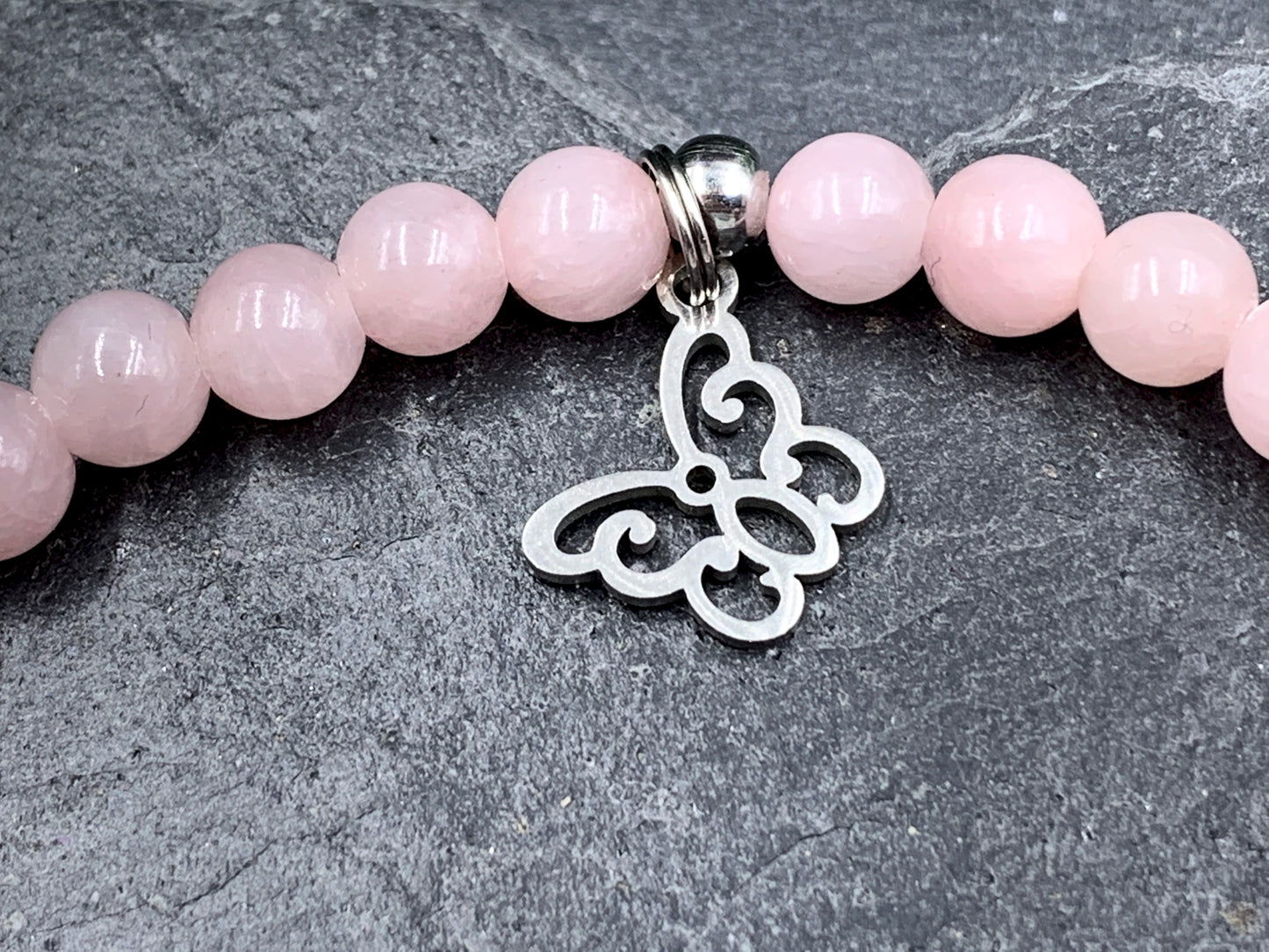 Achat altrosa Armband Julia Herz hochwertig platiniert - Namensarmband nach Wunsch - Geschenk Name