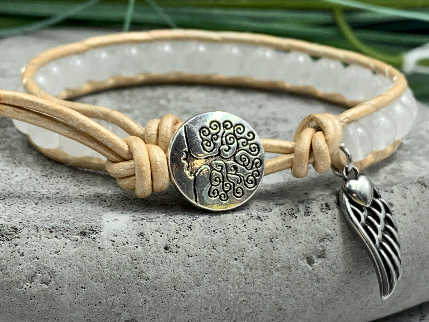 Armband Mondstein Lebensbaum, Bohoarmband Mondstein, Geburtsstein Juni, Lieblingsarmband