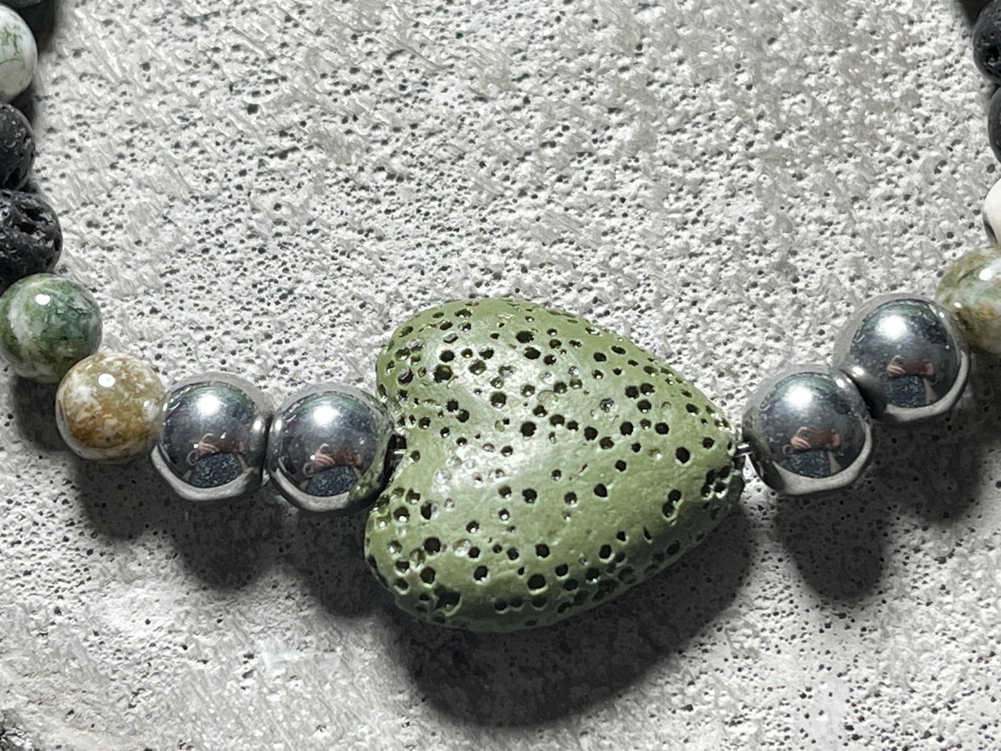 Armband Diffuser Baumachat Lava Hämatit, Schmuck für ätherische Öle, Duftarmband