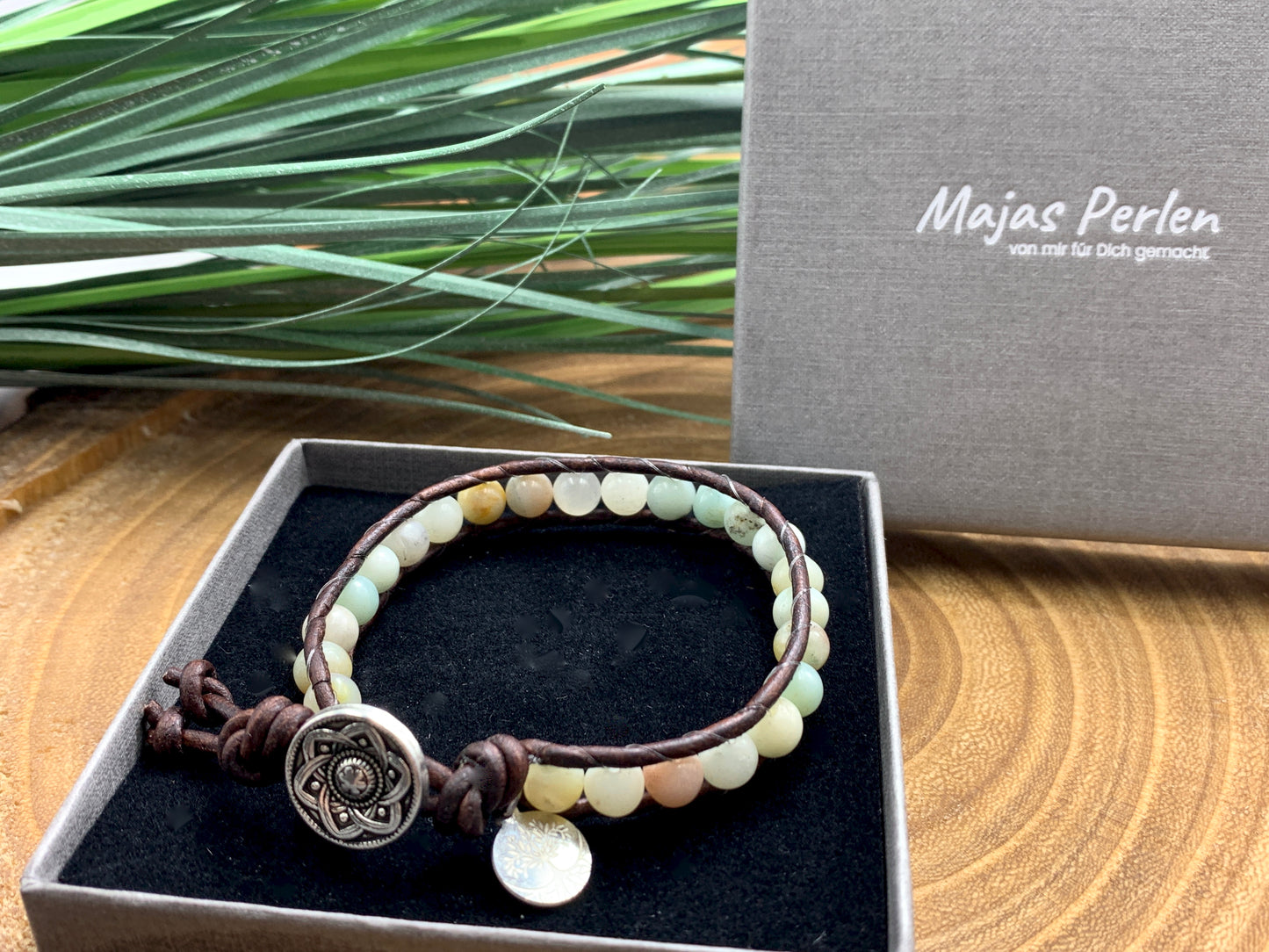 Armband Amazonit, Bohoarmband Amazonit, Lebensbaum, Geschenk für mich