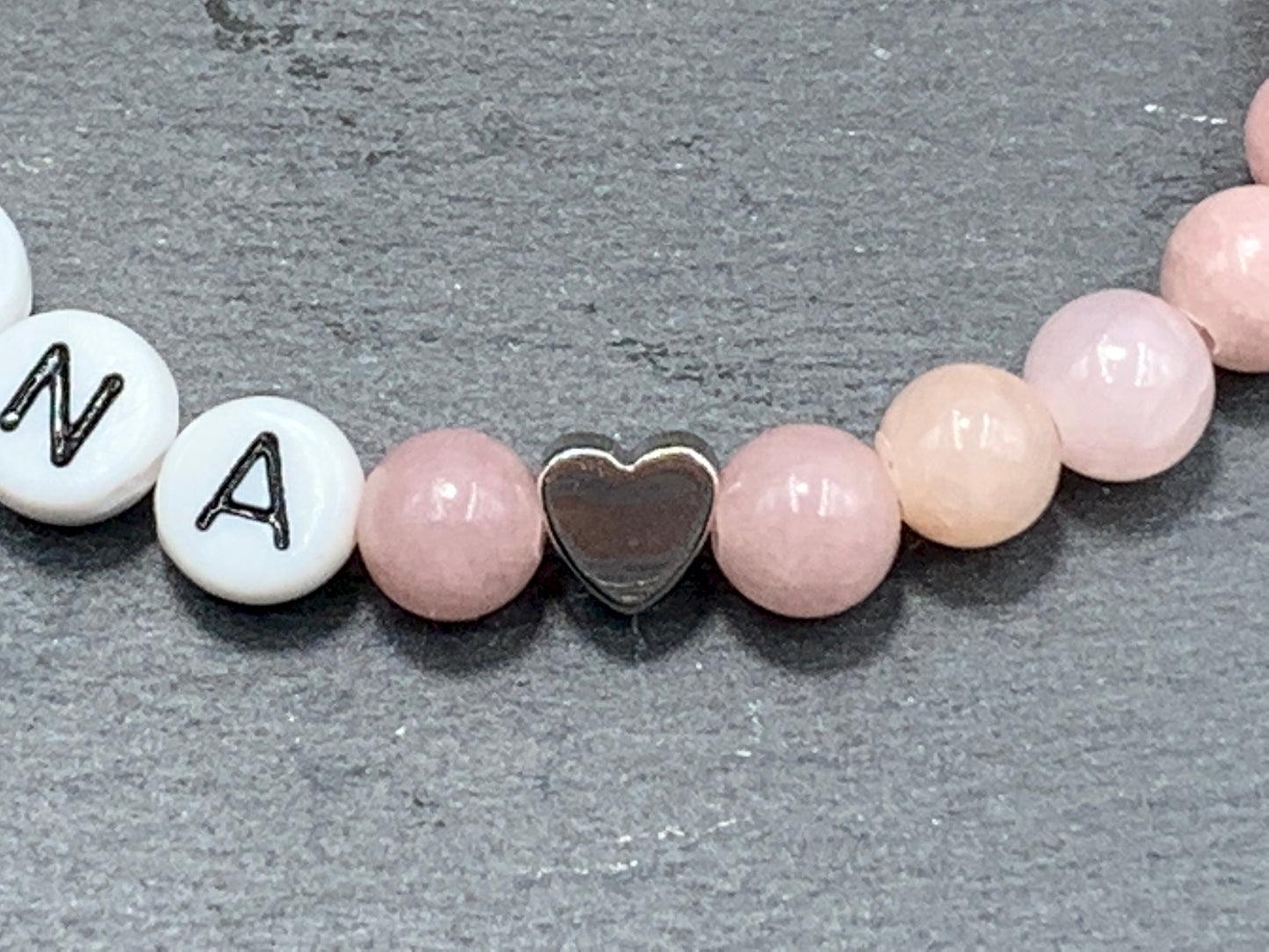 Achat Armband Anna Herz hochwertig platiniert - Namensarmband nach Wunsch - Geschenk Mama Mädchen Kinder - Handmade personalisierbar