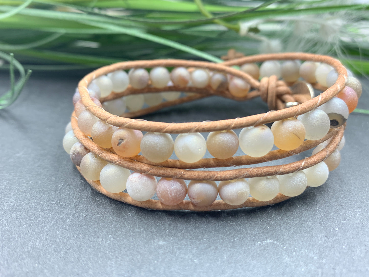 Wickelarmband Achat Vintage rose Armband, Achat Armband gewickelt, Armband Vintage Style