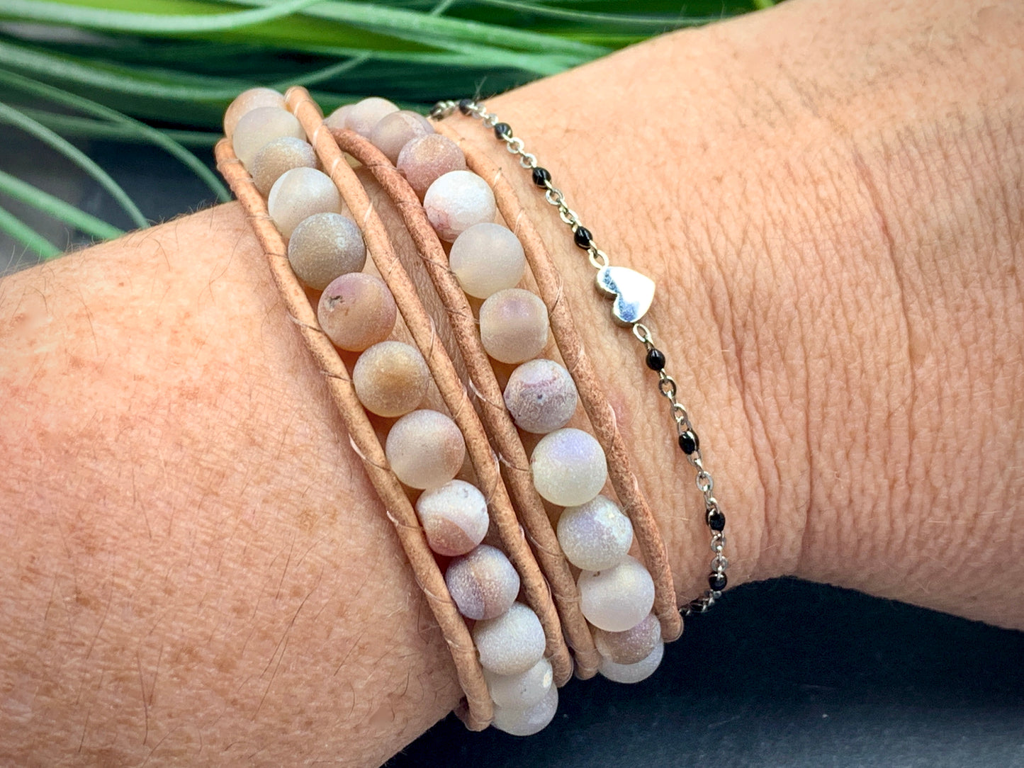 Wickelarmband Achat Vintage rose Armband, Achat Armband gewickelt, Armband Vintage Style