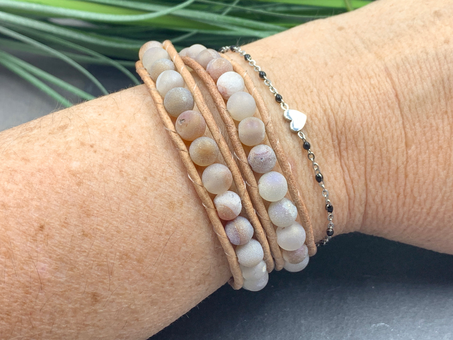 Wickelarmband Achat Vintage rose Armband, Achat Armband gewickelt, Armband Vintage Style
