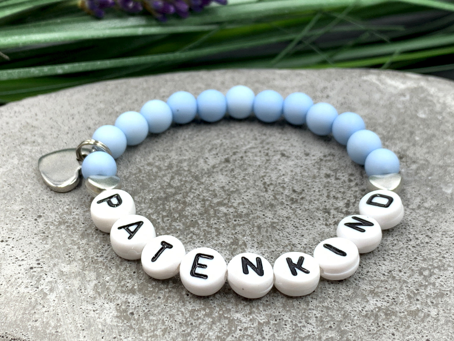 Armband Patenkind hellblau - Geschenk zur Taufe Taufgeschenk Patenschaft Erinnerungsarmband - Wunschfarbe personalisierbar