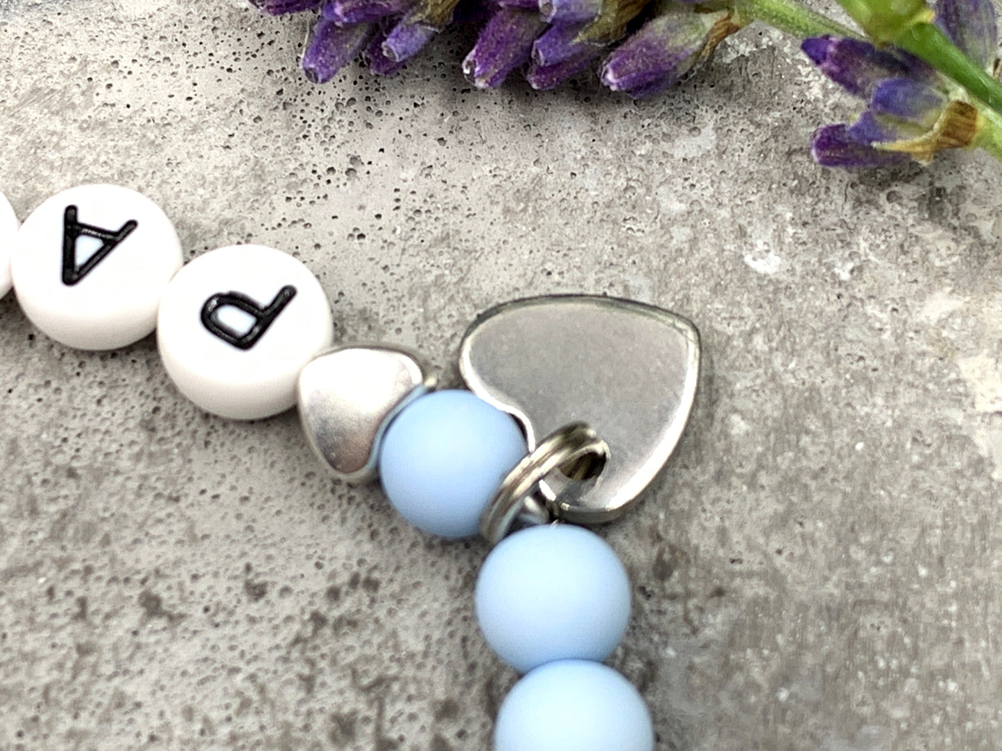 Armband Patenkind hellblau - Geschenk zur Taufe Taufgeschenk Patenschaft Erinnerungsarmband - Wunschfarbe personalisierbar