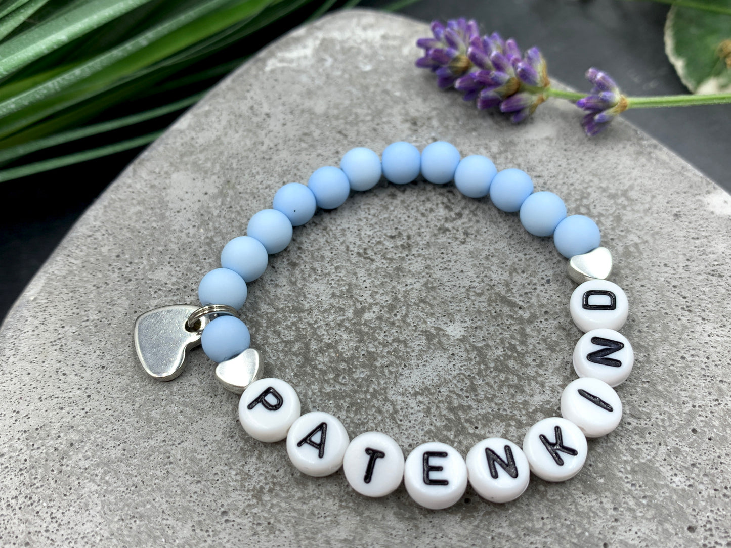 Armband Patenkind hellblau - Geschenk zur Taufe Taufgeschenk Patenschaft Erinnerungsarmband - Wunschfarbe personalisierbar