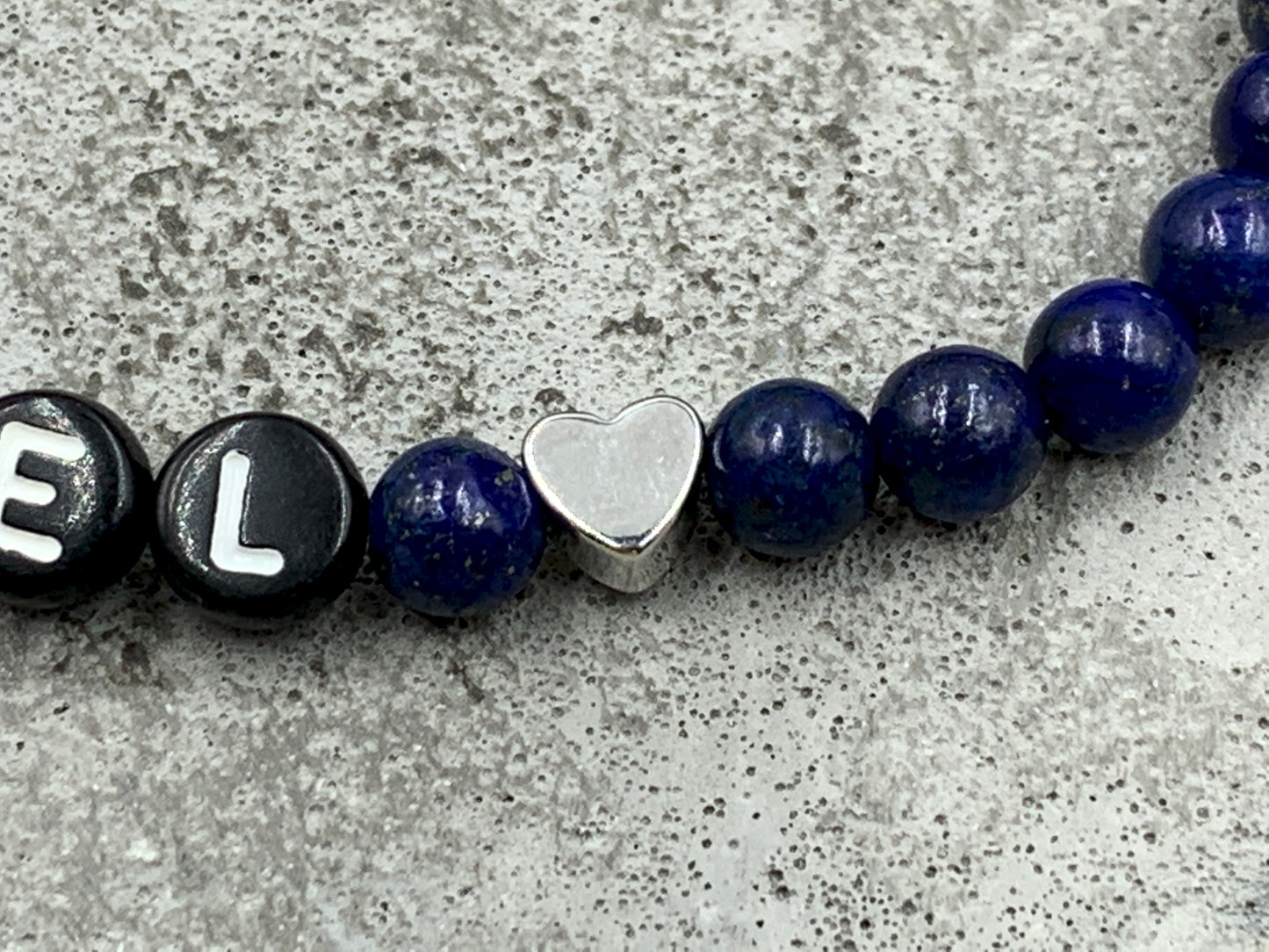 Armband Lapislazuli Patenonkel Herz echt platiniert - Geschenk für Paten Patenschaft Taufe - Willst Du mein Patenonkel sein? - Handmade personalisierbar