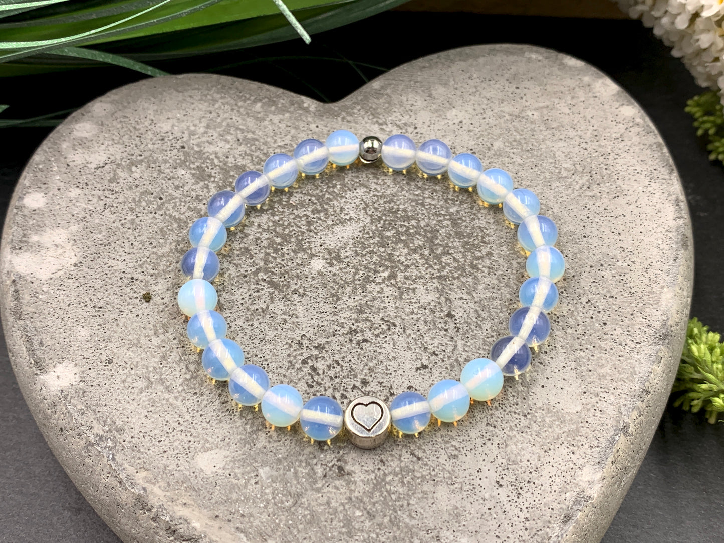 Armband Herz Opal, Geschenk Liebe und Freundschaft, Armband Mix and Match