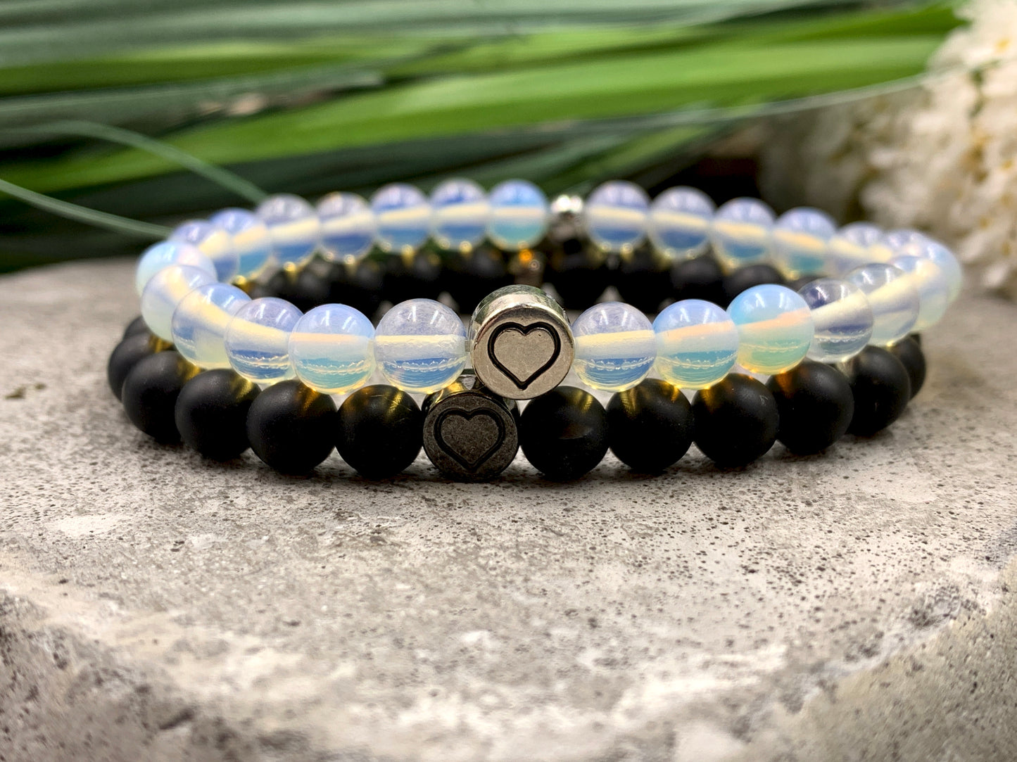 Armband Herz Opal, Geschenk Liebe und Freundschaft, Armband Mix and Match