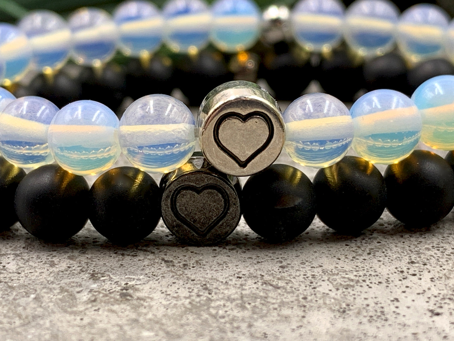 Armband Herz Opal, Geschenk Liebe und Freundschaft, Armband Mix and Match