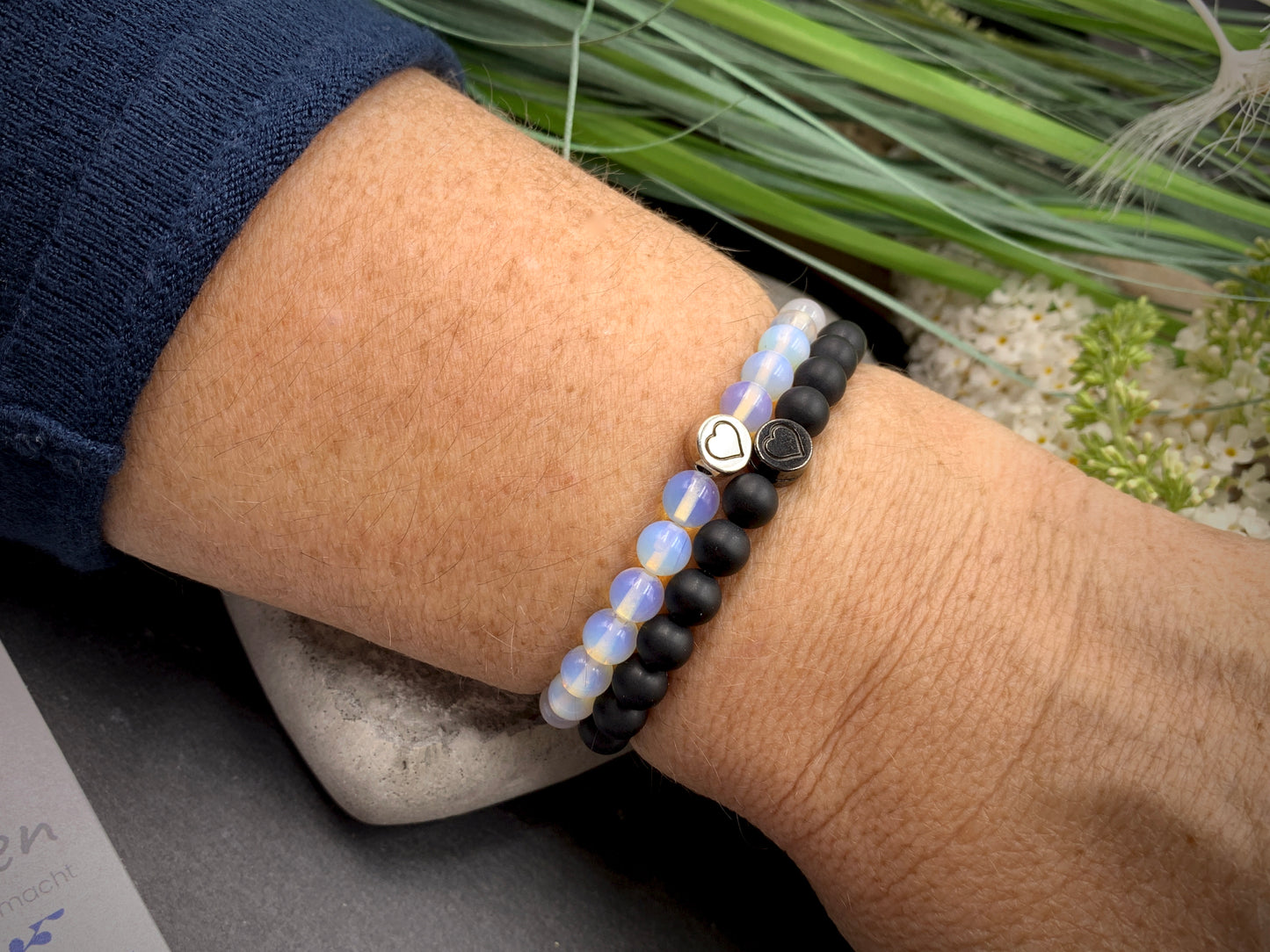 Armband Herz Opal, Geschenk Liebe und Freundschaft, Armband Mix and Match